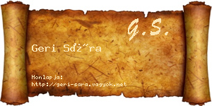Geri Sára névjegykártya
