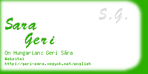 sara geri business card